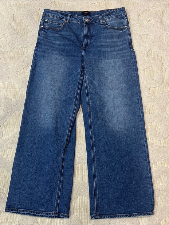 Quince Denim - Quince Bella Stretch Relaxed Straight Jeans Atlantic Blue 32 High Rise Crop